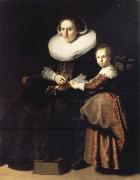 REMBRANDT Harmenszoon van Rijn Susana van Collen,Wife of Jean Pellicorne,and Her daughter Eva painting